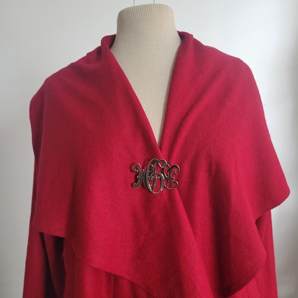 PIKO 1988 Red Wool Drape Shawl / Jacket (Size: Small)
